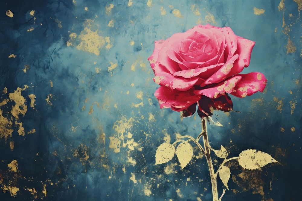 Rose art backgrounds painting. AI generated Image by rawpixel.