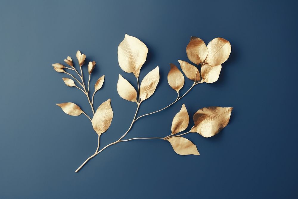 Simple minimal dry orchid gold plant leaf art. AI generated Image by rawpixel.
