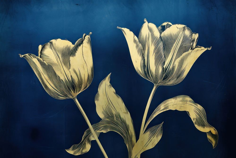 Tulip painting flower petal. AI generated Image by rawpixel.