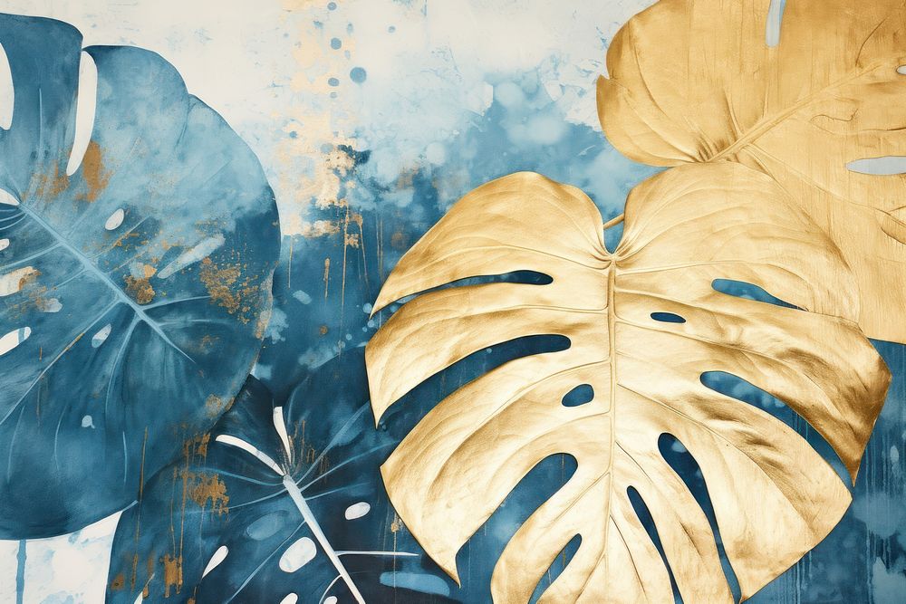 Monstera art backgrounds painting. AI generated Image by rawpixel.