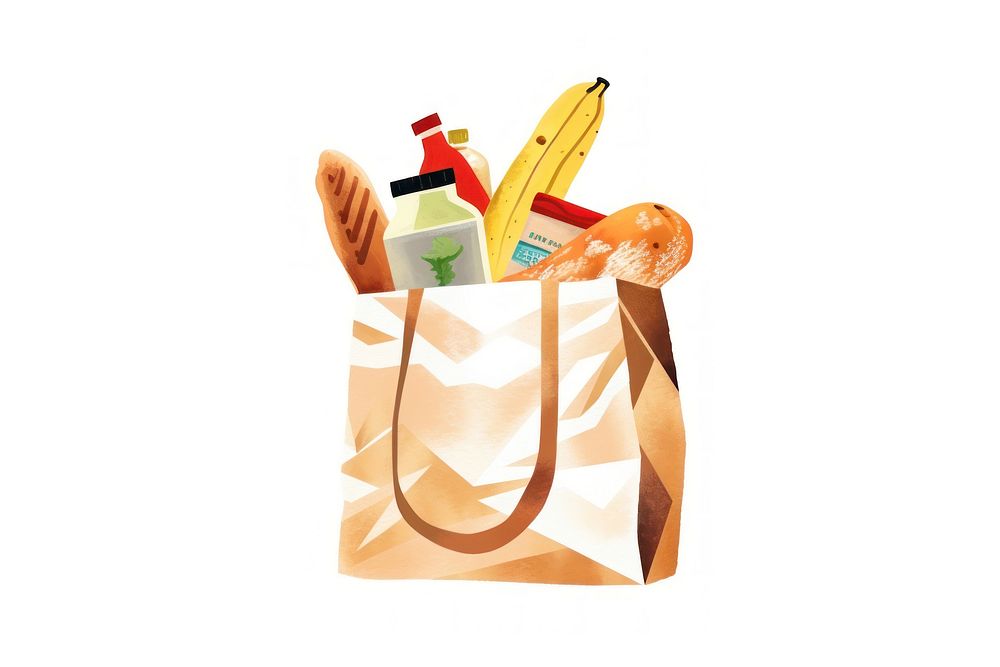 Grocery bag handbag white background accessories. AI generated Image by rawpixel.