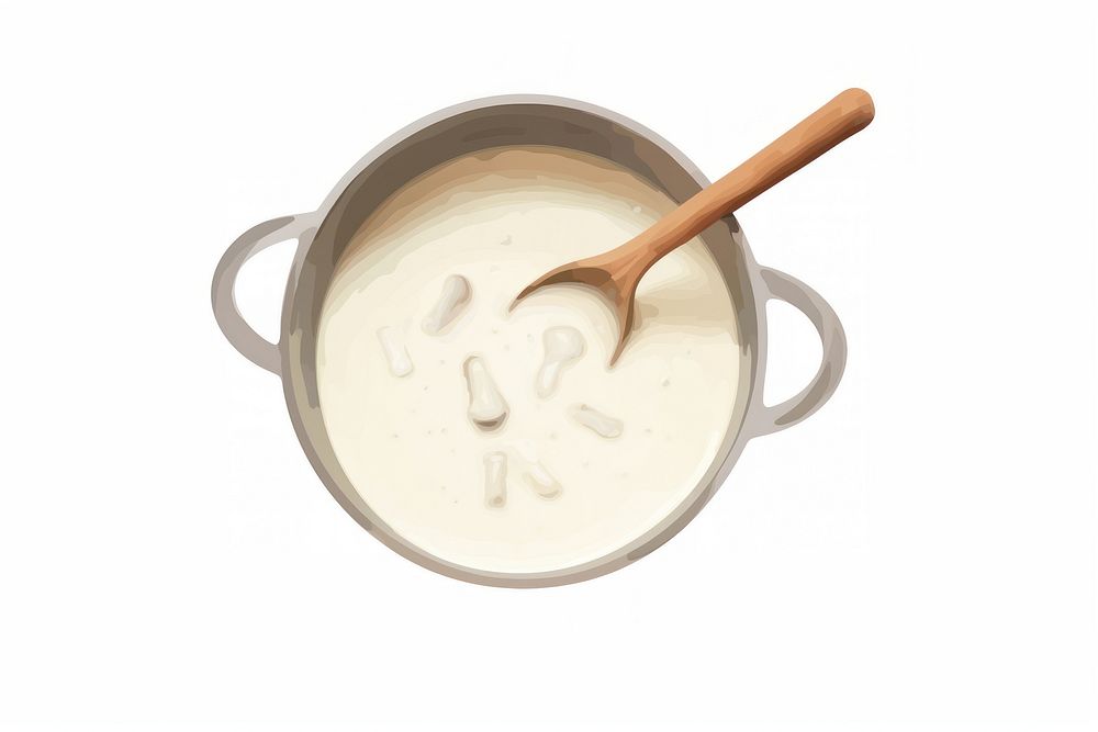 Mushroom cream soup dessert spoon dish. AI generated Image by rawpixel.