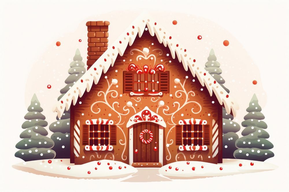 Gingerbread house confectionery architecture illuminated. AI generated Image by rawpixel.