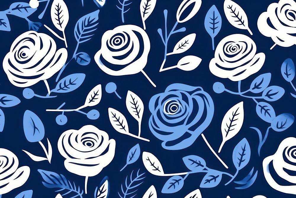 Blue rose pattern arrangement backgrounds. AI generated Image by rawpixel.