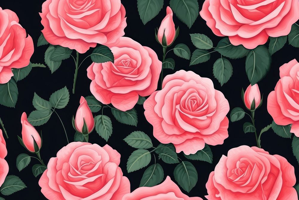 Pink rose pattern flower petal. AI generated Image by rawpixel.