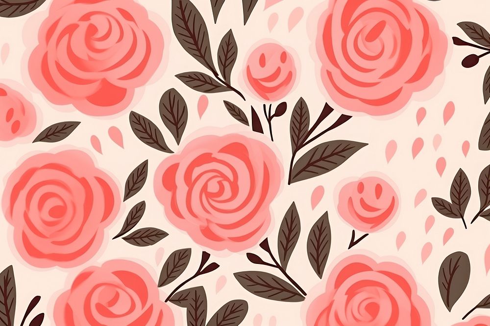 Pink rose pattern art backgrounds. AI generated Image by rawpixel.