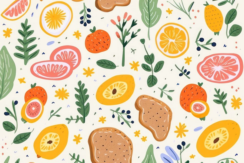 Food pattern fruit plant. AI generated Image by rawpixel.