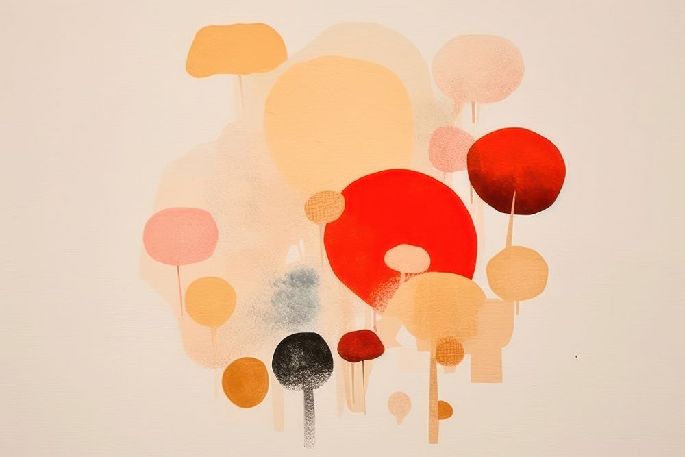 Mushroom art abstract painting. AI generated Image by rawpixel.