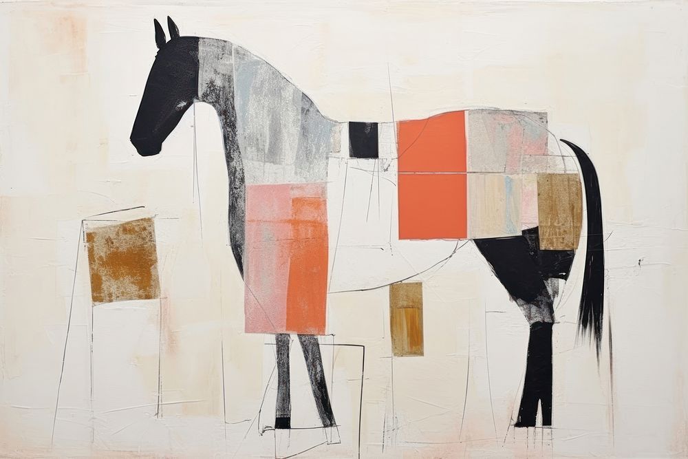 Horse art painting representation. AI generated Image by rawpixel.