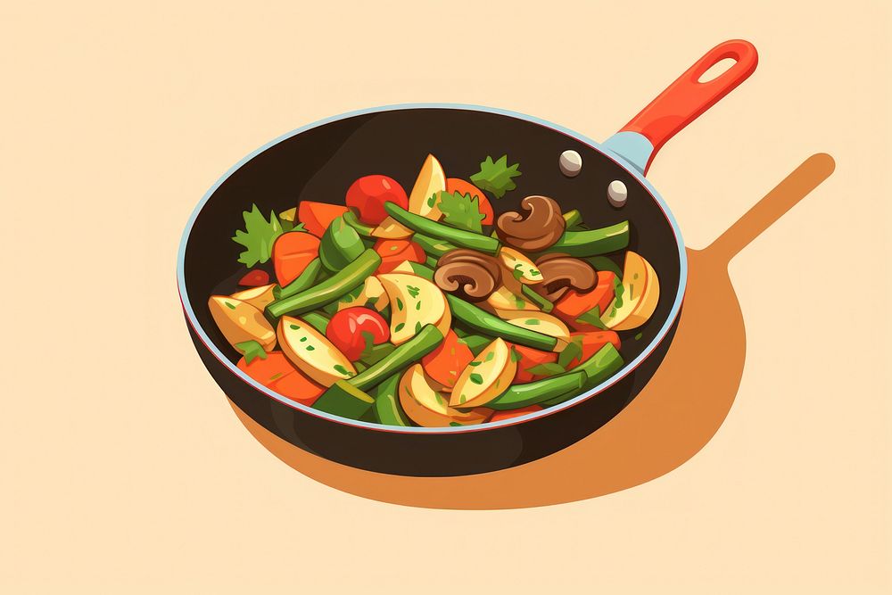 Fried pan vegetables fried wok freshness. AI generated Image by rawpixel.