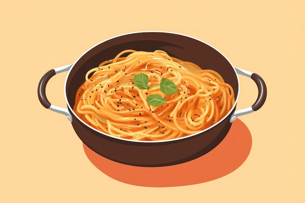 Spaghetti noodle pasta food. AI generated Image by rawpixel.