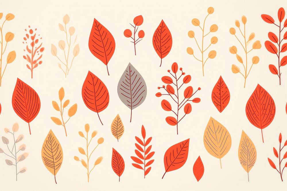 Autumn bright leaves pattern plant leaf. AI generated Image by rawpixel.
