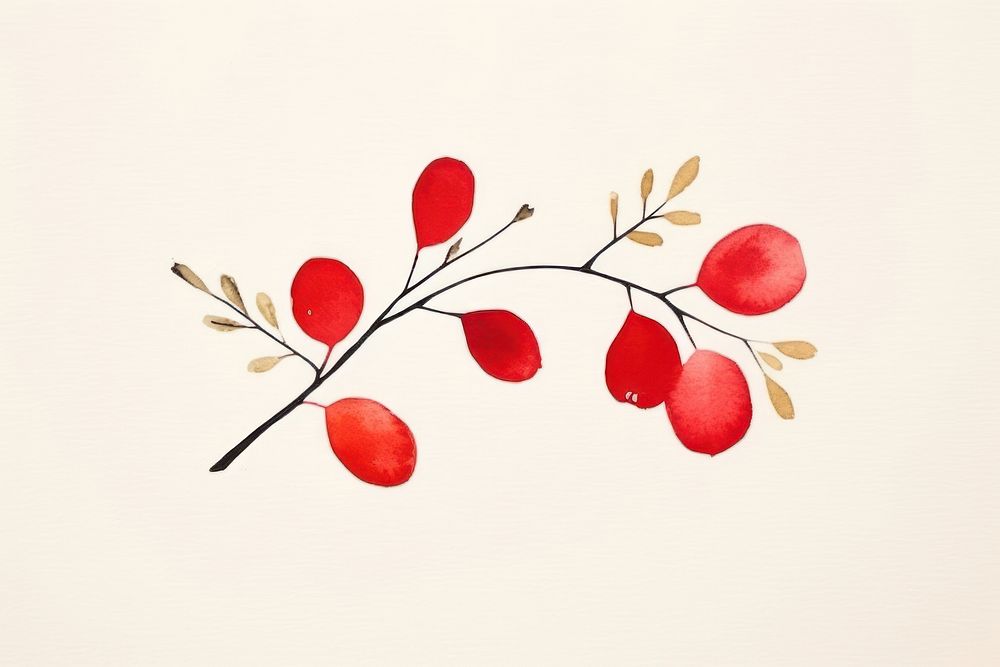 Mistletoe plant art calligraphy. AI generated Image by rawpixel.