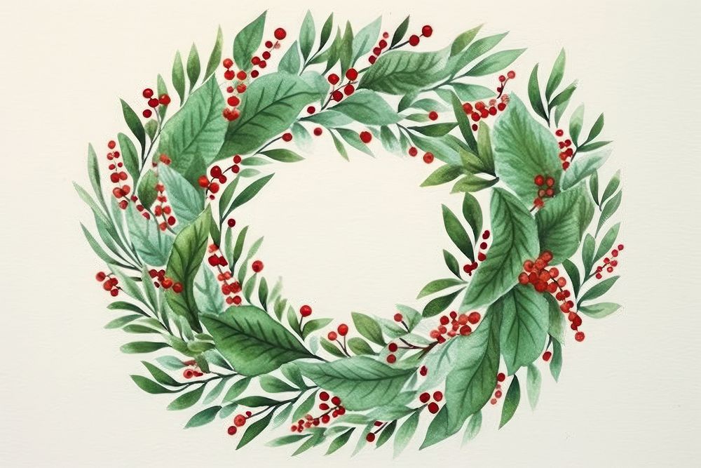 Wreaths wreath christmas pattern. AI generated Image by rawpixel.