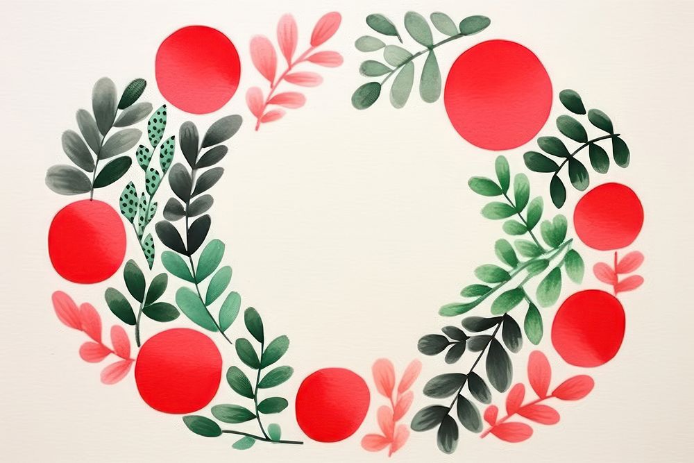 Wreaths art christmas pattern. AI generated Image by rawpixel.