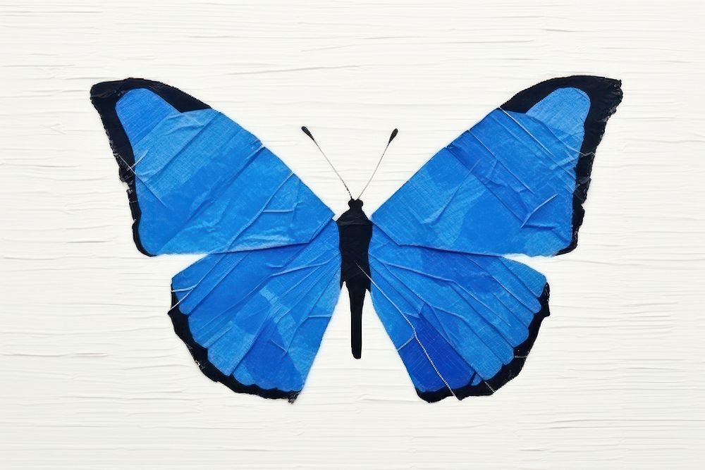 Blue butterfly insect animal art. AI generated Image by rawpixel.