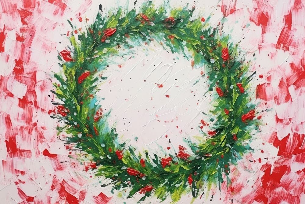 Wreaths christmas art abstract. AI generated Image by rawpixel.
