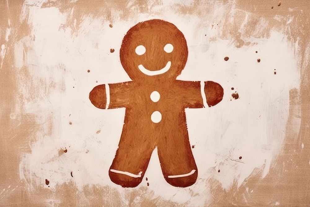 Gingerbread christmas cookie anthropomorphic. AI generated Image by rawpixel.