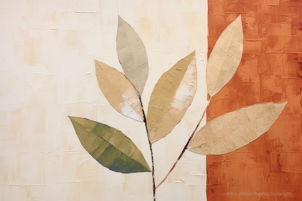 Leaf art painting plant. AI generated Image by rawpixel.