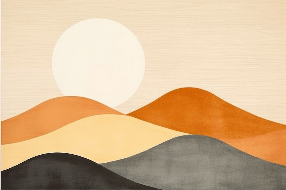 Mountain art abstract painting. 