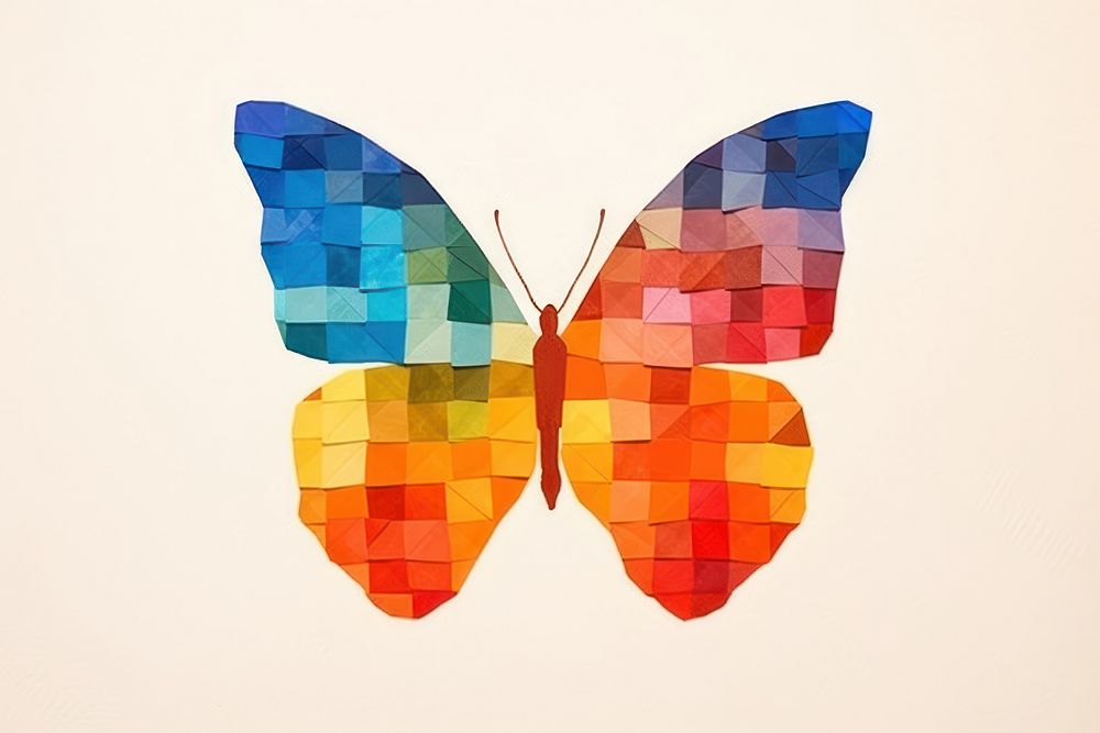 Rainbow butterfly art collage creativity. AI generated Image by rawpixel.
