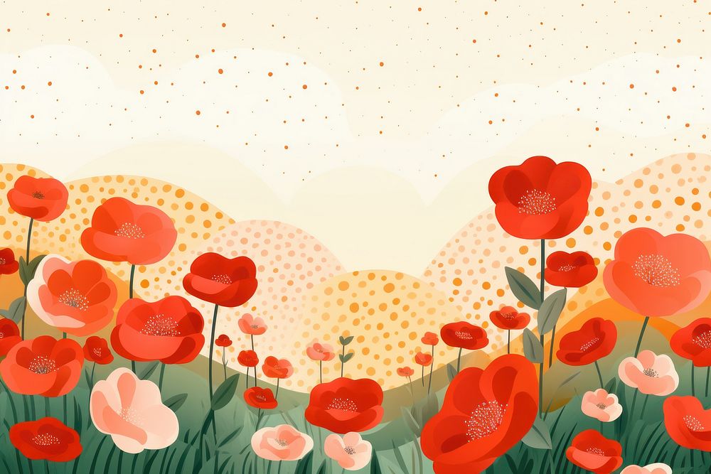 Flower backgrounds painting poppy. AI generated Image by rawpixel.