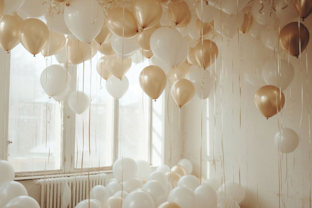 New year party balloon white architecture. AI generated Image by rawpixel.