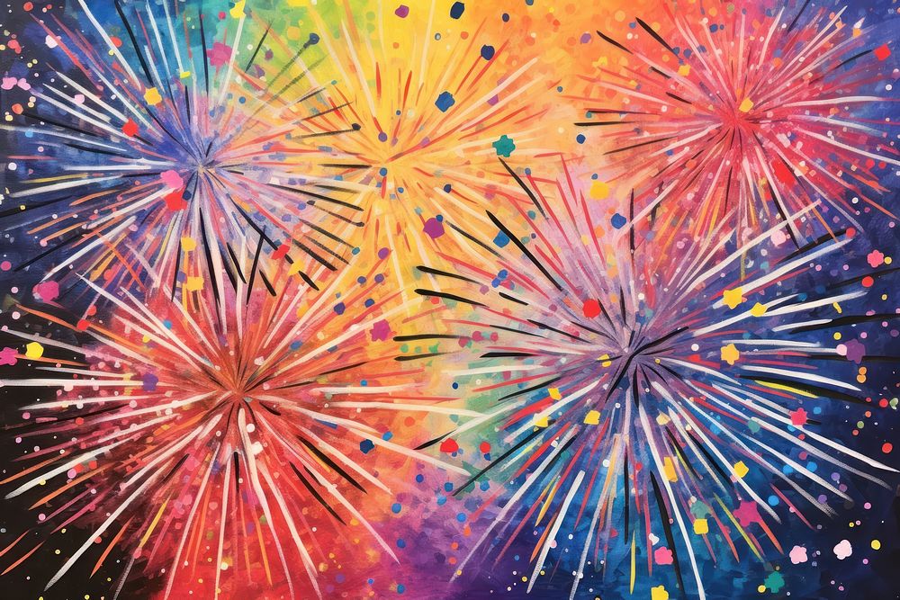Fireworks confetti sparks art. AI generated Image by rawpixel.