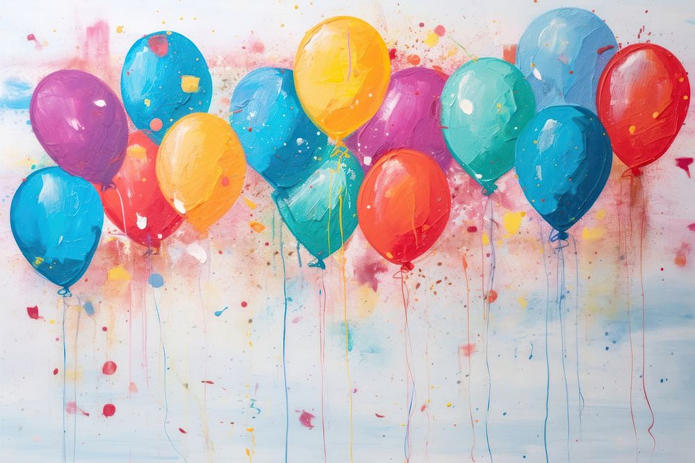 Balloon confetti drawing celebration. AI generated Image by rawpixel.