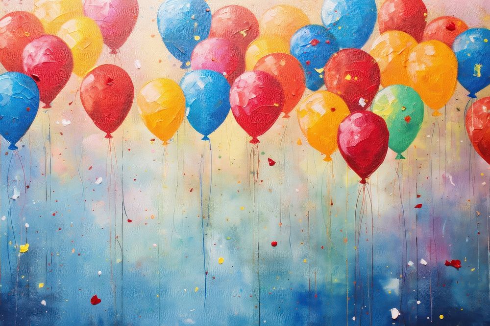 Balloon confetti celebration anniversary. AI generated Image by rawpixel.