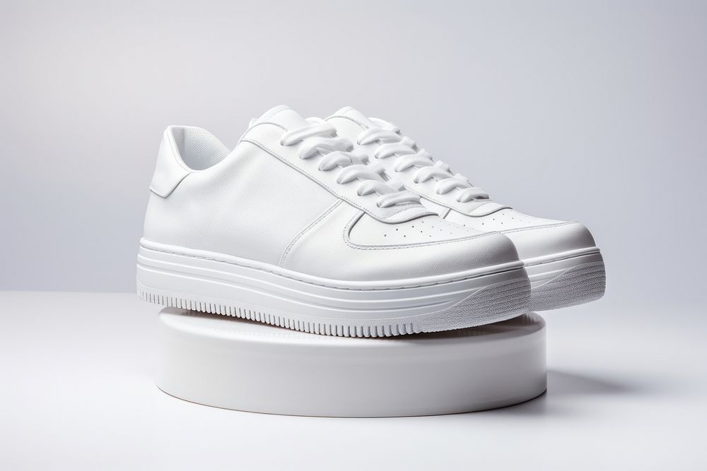 White sneakers footwear shoe pair. AI generated Image by rawpixel.
