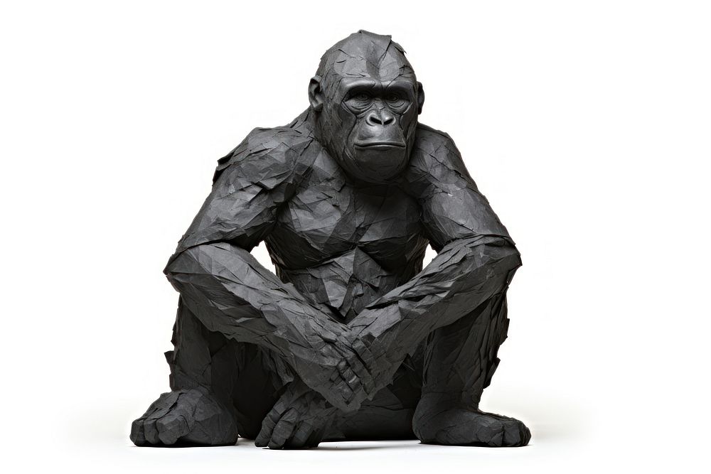 Gorilla ape sculpture wildlife. AI generated Image by rawpixel.