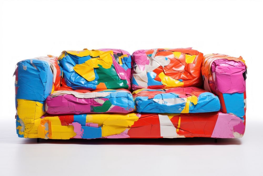 Sofa furniture white background creativity. AI generated Image by rawpixel.