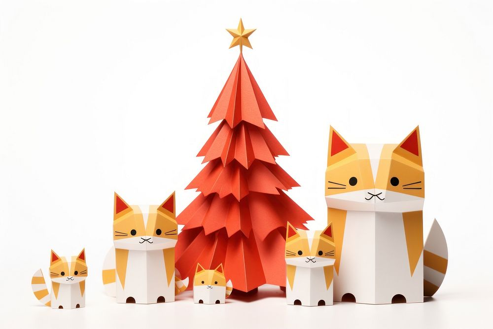 Christmas origami craft paper. AI generated Image by rawpixel.
