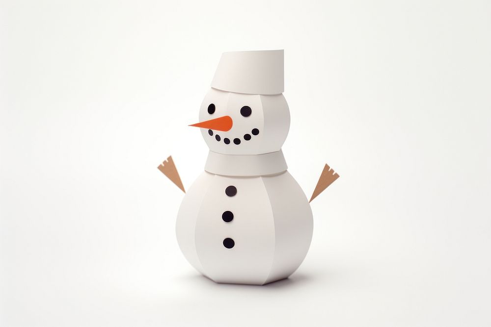 Snowman winter white white background. AI generated Image by rawpixel.