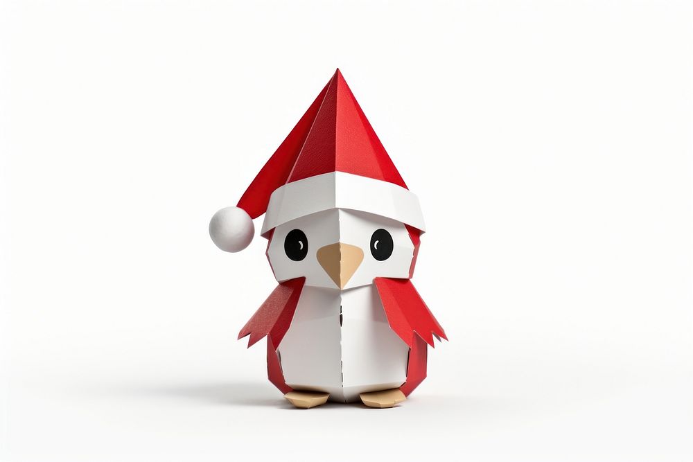 Christmas hat penguin animal paper. AI generated Image by rawpixel.