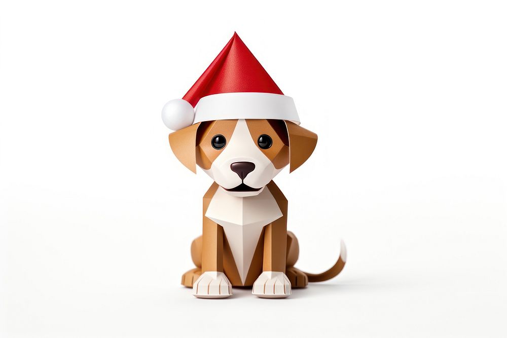 Christmas hat mammal animal puppy. AI generated Image by rawpixel.