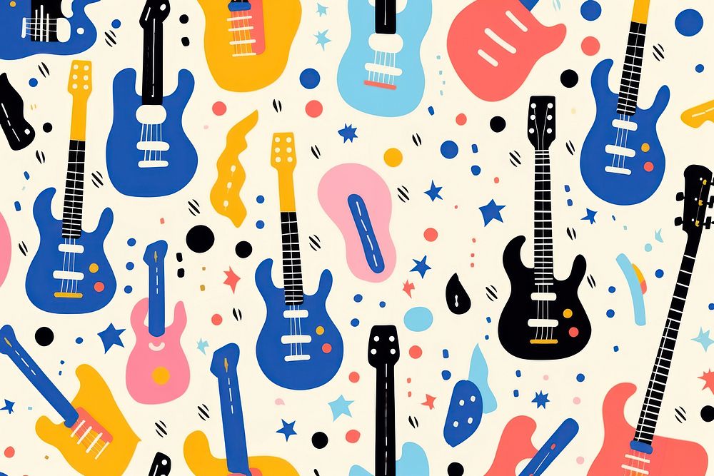 Guitar guitar pattern backgrounds. AI generated Image by rawpixel.