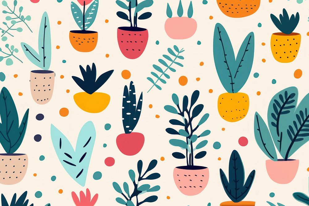 Simple plant pattern art backgrounds. AI generated Image by rawpixel.