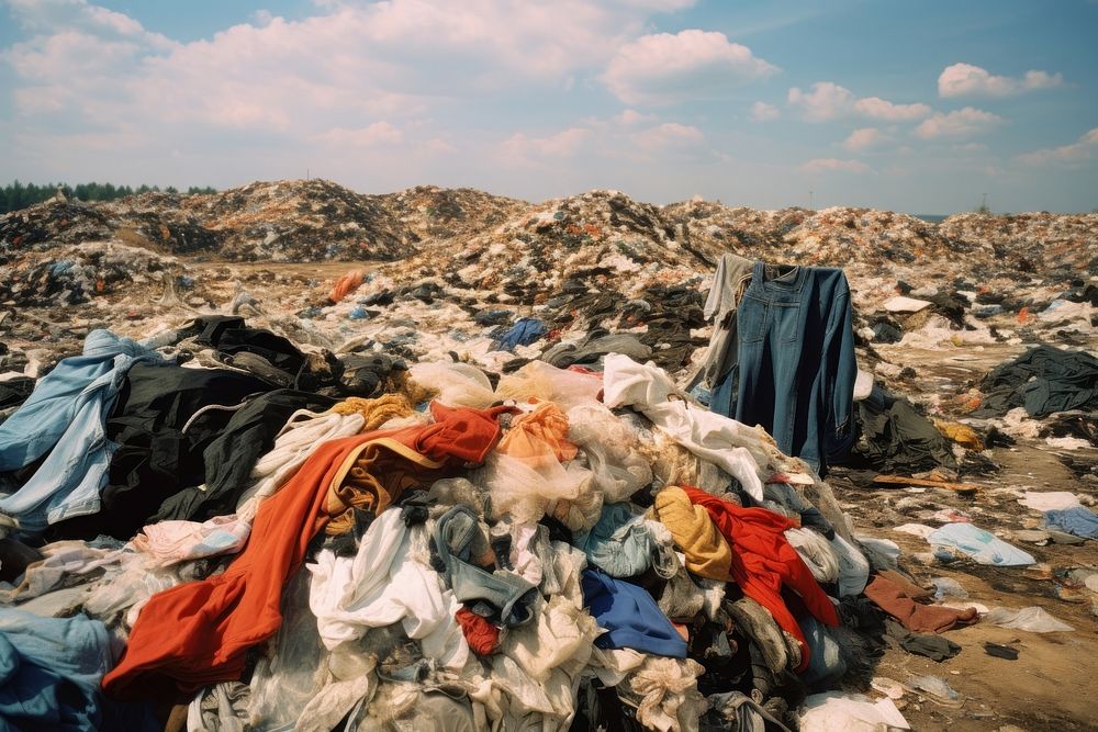 Clothes landfill garbage unhygienic. AI generated Image by rawpixel.