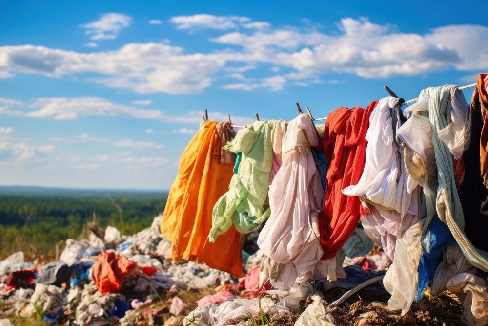 Clothes garbage land tranquility. AI generated Image by rawpixel.