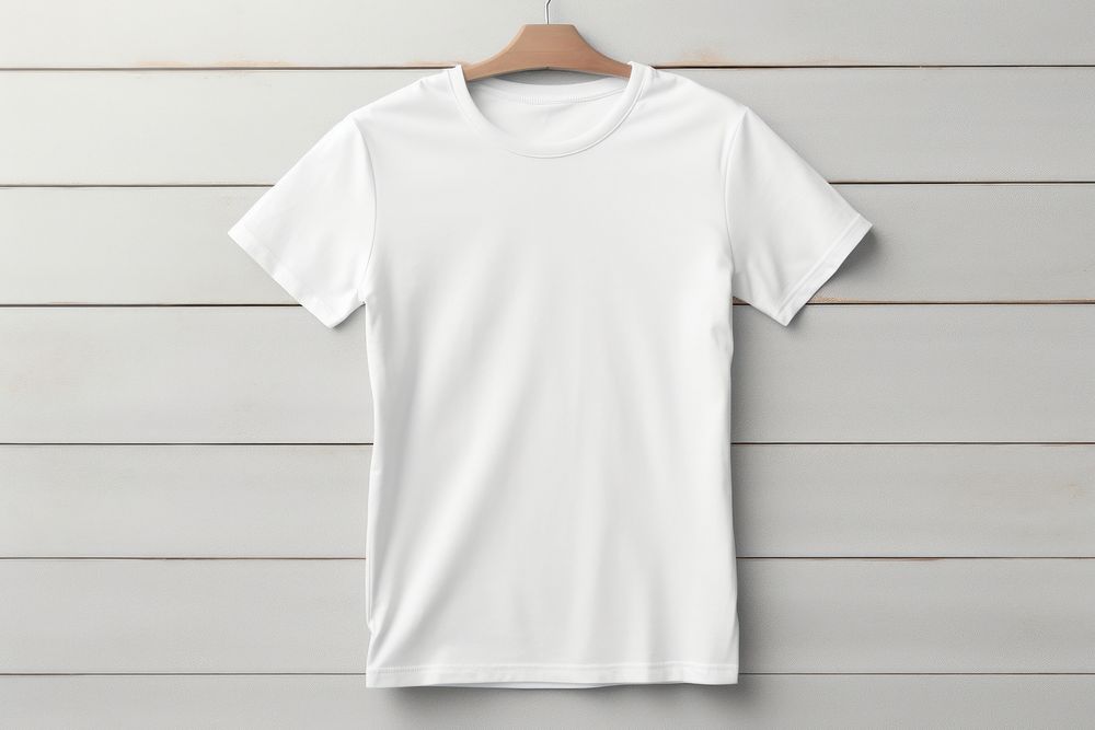 White Male Tshirt t-shirt sleeve white. AI generated Image by rawpixel.