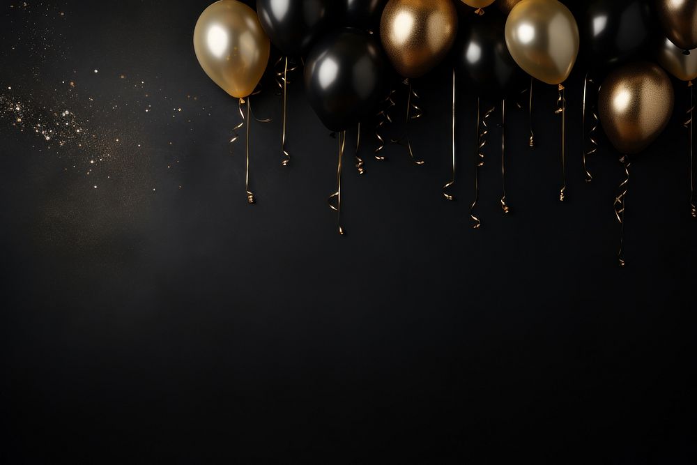 New year balloon black illuminated. AI generated Image by rawpixel.