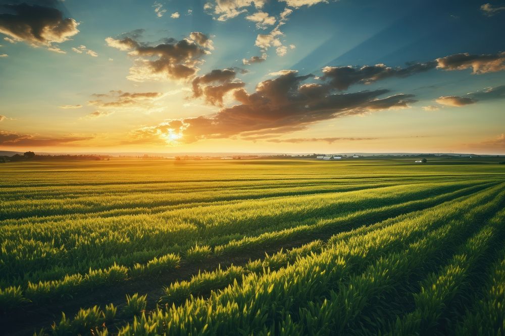 Farm field landscape outdoors horizon. 