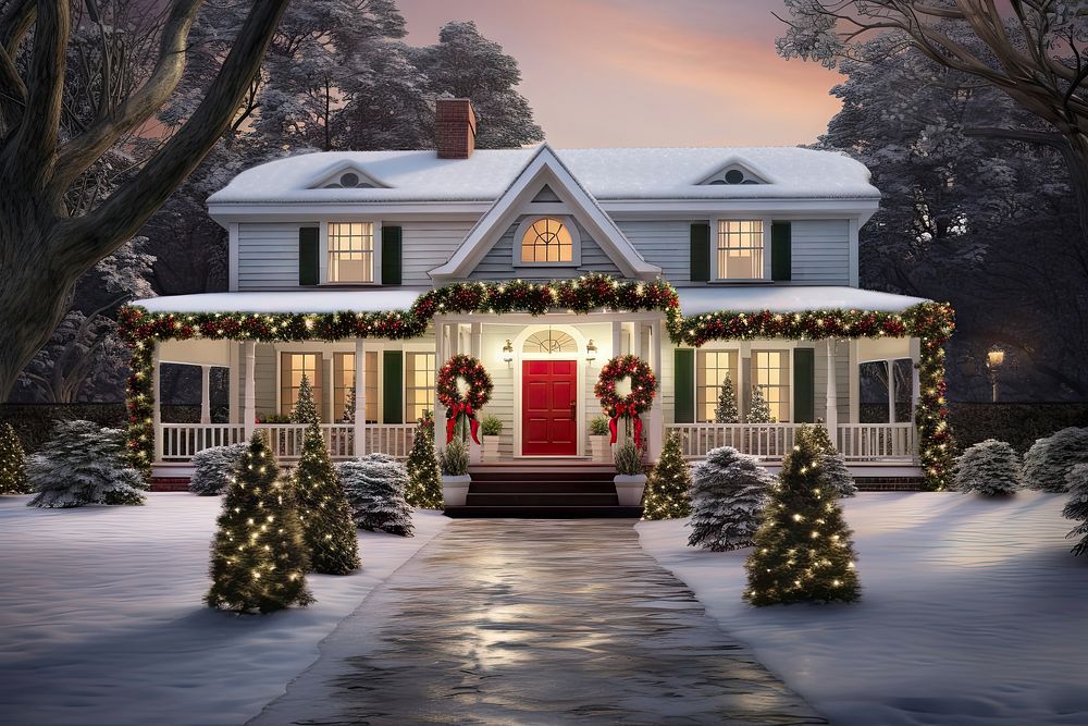 Christmas house architecture building. AI | Free Photo - rawpixel