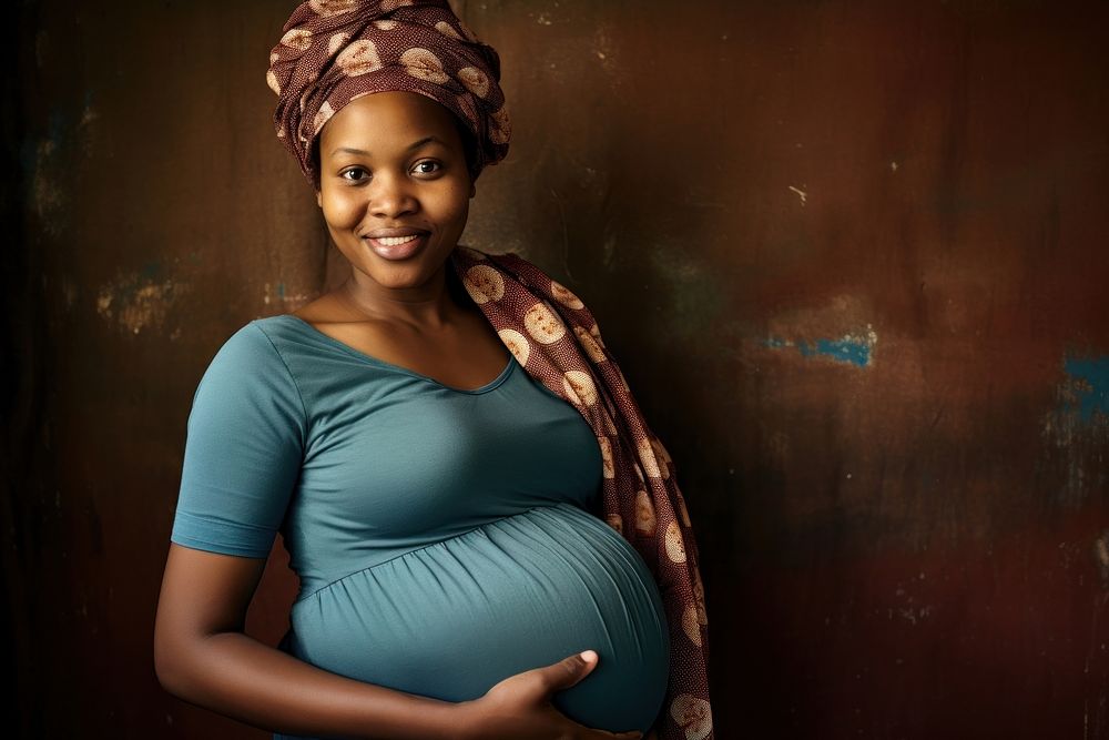 South African woman pregnant portrait adult. AI generated Image by rawpixel.