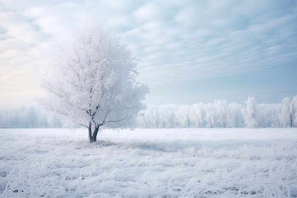 Landscape frost snow outdoors. AI generated Image by rawpixel.