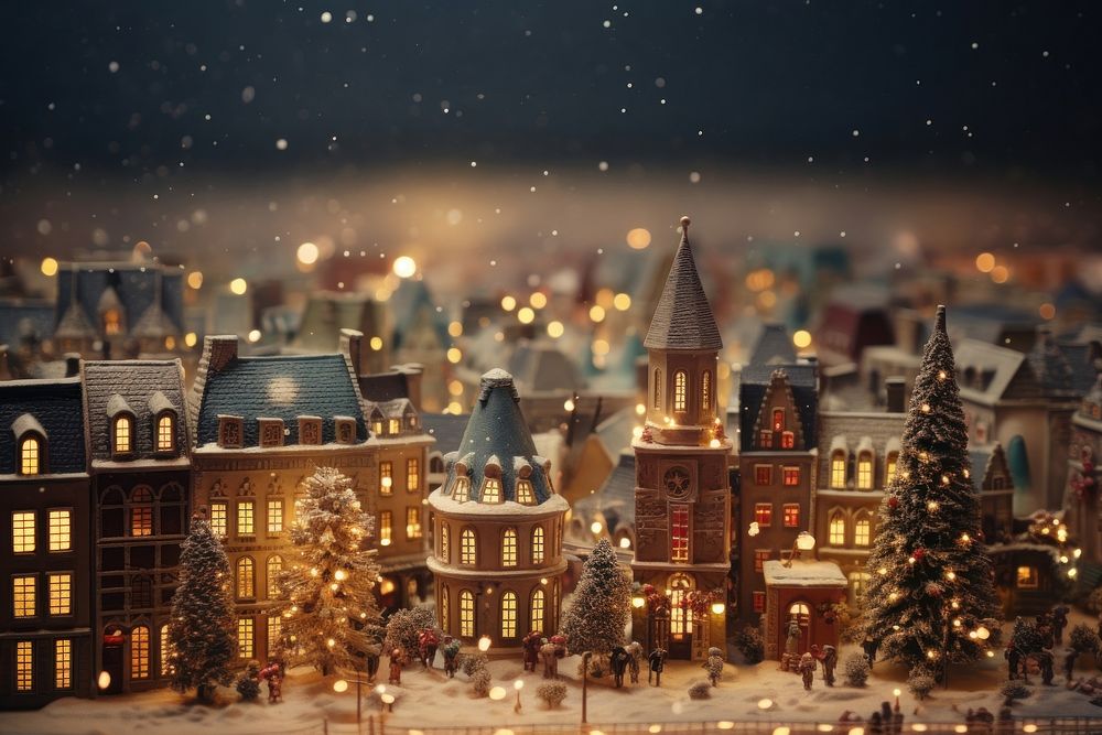 Christmas city architecture building. AI generated Image by rawpixel.