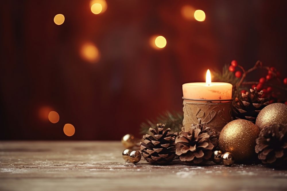 Christmas celebration decoration candle night. AI generated Image by rawpixel.
