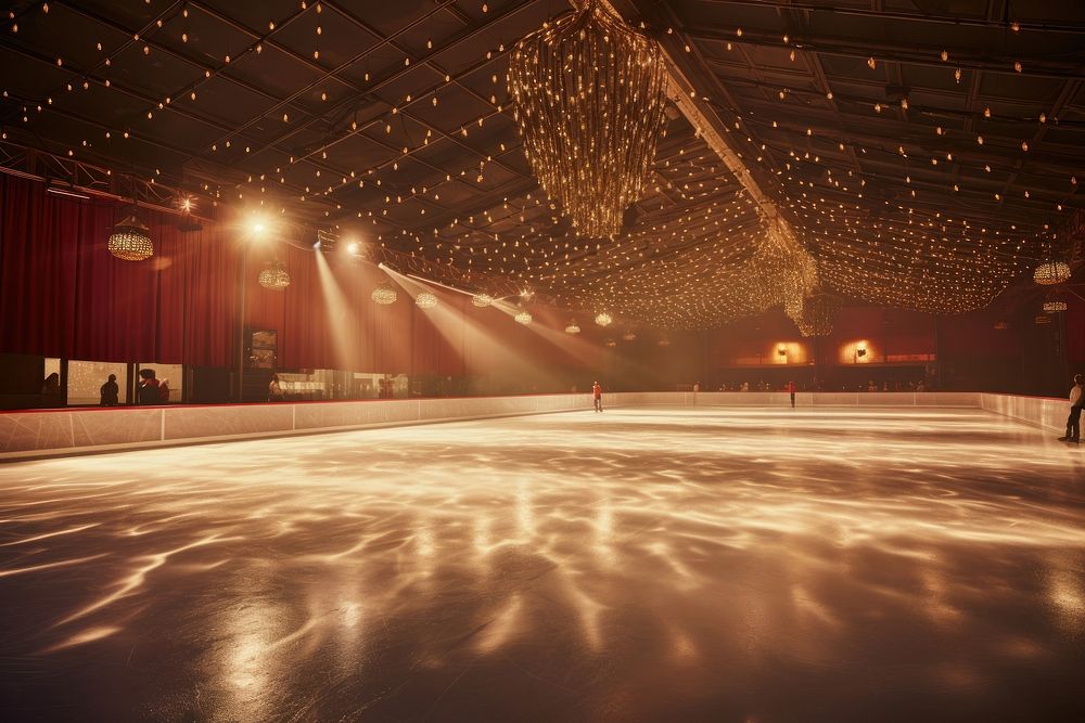 Christmas ice rink sports light architecture. AI generated Image by rawpixel.